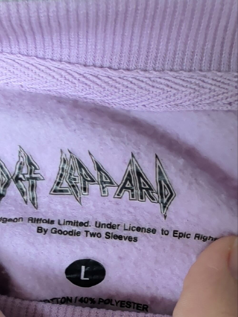 Lavender Graphic Sweatshirt with Leopard Front - Picture 4 of 5